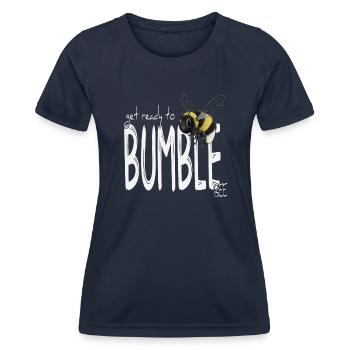 Get Ready To Bumble-Bee Hummel Humor Fun - Frauen Funktions-T-Shirt - Navy - Vorne - AI Model Female 172 light (172cm)