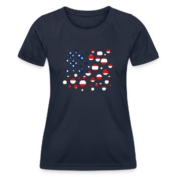 America Amerika - Frauen Funktions-T-Shirt - Navy - Vorne - AI Model Female 172 light (172cm)