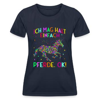 Mir reichts ich gehe jetzt reiten Pferde Geschenk - Frauen Funktions-T-Shirt - Navy - Vorne - AI Model Female 172 light (172cm)