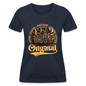 geboren im Jahr 1971 Geburtstag Retro vintage 1971 - Frauen Funktions-T-Shirt - Navy - Vorne - AI Model Female 172 light (172cm)