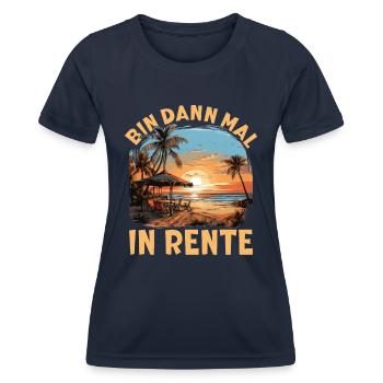 Rente 2023 Ruhestand Frührenten Pension Geschenk - Frauen Funktions-T-Shirt - Navy - Vorne - AI Model Female 172 light (172cm)