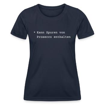 * Kann Spuren von Prosecco enthalten - Design - Frauen Funktions-T-Shirt - Navy - Vorne - AI Model Female 172 light (172cm)