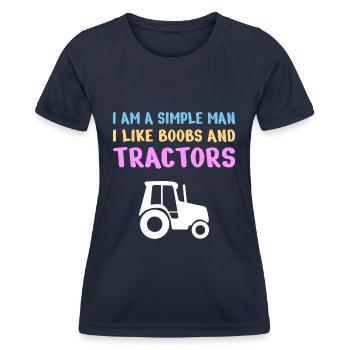 TRACTORS / FARM LIFE / COUNTRY LIFE: Simple man - Women's Functional T-Shirt - navy - Front - AI Model Female 172 light (172cm)