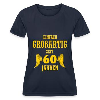 Great for 60 years gift 60th birthday - Women's Functional T-Shirt - navy - Front - AI Model Female 172 light (172cm)