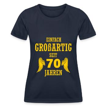 Great for 70 Years Gift Birthday Man - Women's Functional T-Shirt - navy - Front - AI Model Female 172 light (172cm)