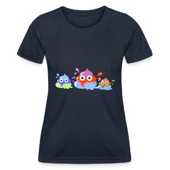 Merde colorée, merde, famille, pastel - T-shirt sport Femme - bleu marine - Devant - AI Model Female 172 light (172cm)