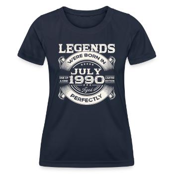 33rd Birthday Man Legendary July Born 1990 - Women's Functional T-Shirt - navy - Front - AI Model Female 172 light (172cm)