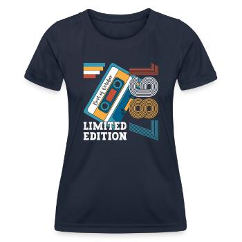 36e anniversaire Octobre Millésime 1987 Cassette - T-shirt sport Femme - bleu marine - Devant - AI Model Female 172 light (172cm)
