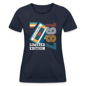 36e anniversaire novembre Vintage 1987 cassette - T-shirt sport Femme - bleu marine - Devant - AI Model Female 172 light (172cm)