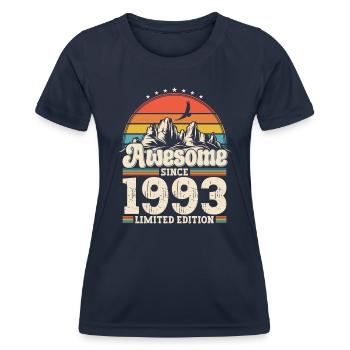 30th Birthday Husband Vintage 1993 Vintage Retro - Women's Functional T-Shirt - navy - Front - AI Model Female 172 light (172cm)