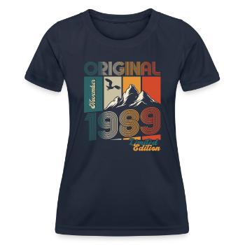 34th Birthday Original November Vintage 1989 - Women's Functional T-Shirt - navy - Front - AI Model Female 172 light (172cm)