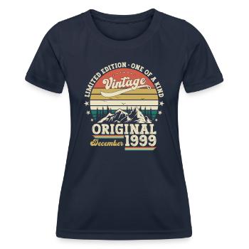 24th Birthday Original December Vintage 1999 - Women's Functional T-Shirt - navy - Front - AI Model Female 172 light (172cm)