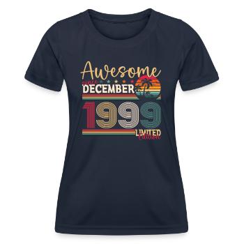 December Vintage 1999 24th Birthday Awesome - Women's Functional T-Shirt - navy - Front - AI Model Female 172 light (172cm)