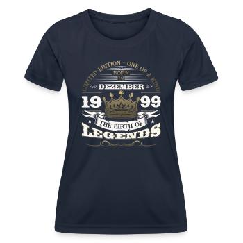 December Vintage 1999 24th Birthday Legend - Women's Functional T-Shirt - navy - Front - AI Model Female 172 light (172cm)