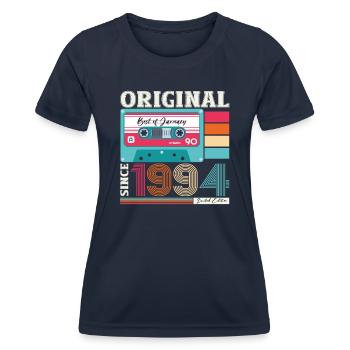 30e anniversaire Cassette janvier Vintage 1994 - T-shirt sport Femme - bleu marine - Devant - AI Model Female 172 light (172cm)