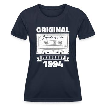 30e anniversaire Cassette février Vintage 1994 - T-shirt sport Femme - bleu marine - Devant - AI Model Female 172 light (172cm)