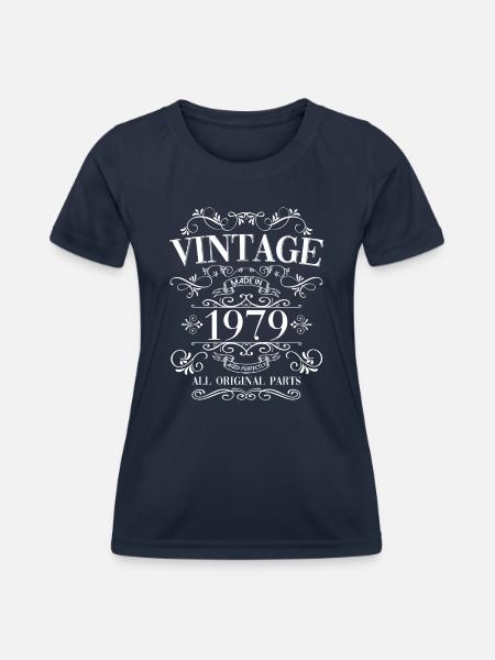 45. Geburtstag Frau / Mann Vintage Jahrgang 1979 - Frauen Funktions-T-Shirt - Navy