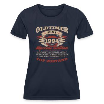 30th Birthday Man Classic Car May Vintage 1994 - Women's Functional T-Shirt - navy - Front - AI Model Female 172 light (172cm)