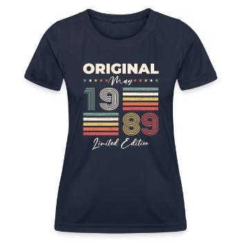 35. Geburtstag Mann Legende Mai Jahrgang 1989 - Frauen Funktions-T-Shirt - Navy - Vorne - AI Model Female 172 light (172cm)