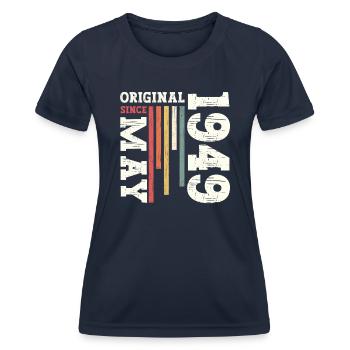 Original Mai 1949 Millésime 1949 Anniversaire 1949 - T-shirt sport Femme - bleu marine - Devant - AI Model Female 172 light (172cm)