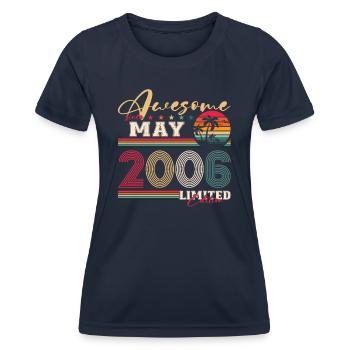 Awesome May 2006 Vintage 2006 Birthday 2006 - Women's Functional T-Shirt - navy - Front - AI Model Female 172 light (172cm)
