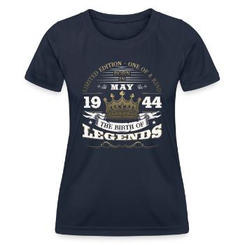 Légende Mai 1944 Né en 1944 Anniversaire 1944 - T-shirt sport Femme - bleu marine - Devant - AI Model Female 172 light (172cm)