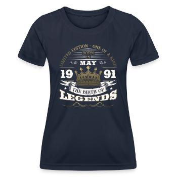 Legends May 1991 Vintage 1991 Birthday 1991 - Women's Functional T-Shirt - navy - Front - AI Model Female 172 light (172cm)