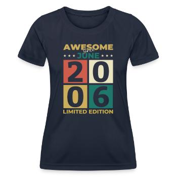 Original Juin 2006 Millésime 2006 Anniversaire 2006 - T-shirt sport Femme - bleu marine - Devant - AI Model Female 172 light (172cm)