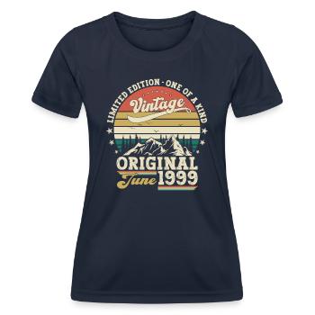 Legende Juni 1999 Jahrgang 1999 Geburtstag 1999 - Frauen Funktions-T-Shirt - Navy - Vorne - AI Model Female 172 light (172cm)