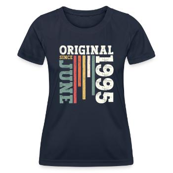 Original juin 1995 Né en 1995 29e anniversaire 95 - T-shirt sport Femme - bleu marine - Devant - AI Model Female 172 light (172cm)