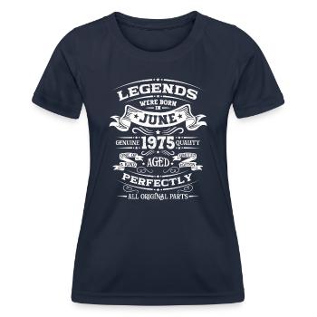 50e anniversaire Original juin 1975 Né en 1975 - T-shirt sport Femme - bleu marine - Devant - AI Model Female 172 light (172cm)