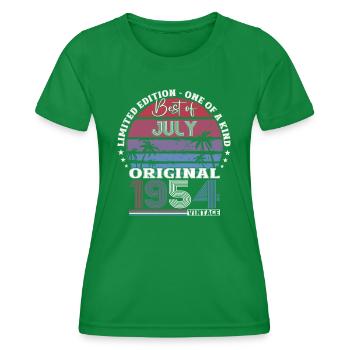 70e anniversaire Original juillet 1954 Né en 1954 - T-shirt sport Femme - vert - Devant - AI Model Female 172 dark (172cm)