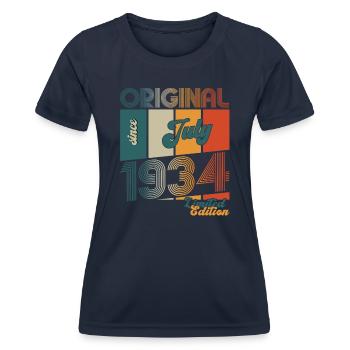 90th Birthday Original July 1934 Born 1934 - Women's Functional T-Shirt - navy - Front - AI Model Female 172 light (172cm)