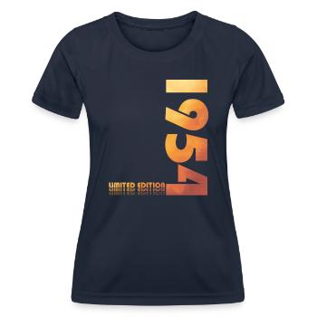 70ème Anniversaire Original 1954 Millésime 1954 - T-shirt sport Femme - bleu marine - Devant - AI Model Female 172 light (172cm)