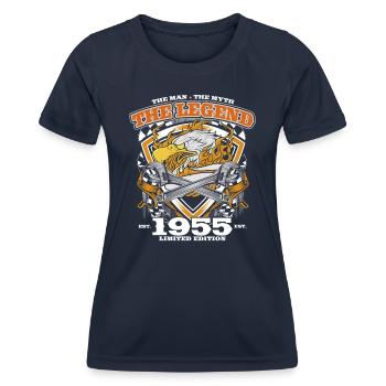 70th Birthday Original Vintage 1955 Artisan - Women's Functional T-Shirt - navy - Front - AI Model Female 172 light (172cm)
