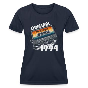 Cassette 1994 30e anniversaire Original août 1994. - T-shirt sport Femme - bleu marine - Devant - AI Model Female 172 light (172cm)
