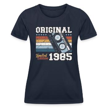 40th Birthday Vintage September 1985 Cassette 85 - Women's Functional T-Shirt - navy - Front - AI Model Female 172 light (172cm)