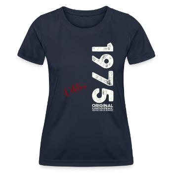 50. Geburtstag Vintage Oktober 1975 Geschenkidee - Frauen Funktions-T-Shirt - Navy - Vorne - AI Model Female 172 light (172cm)