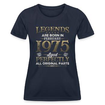 50th Birthday Original February 1975 Volume 75 - Women's Functional T-Shirt - navy - Front - AI Model Female 172 light (172cm)