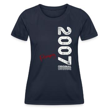 18. Geburtstag Geschenk Mann Original Februar 2007 - Frauen Funktions-T-Shirt - Navy - Vorne - AI Model Female 172 light (172cm)