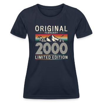 25ème anniversaire cadeau mari Original février 2000 - T-shirt sport Femme - bleu marine - Devant - AI Model Female 172 light (172cm)