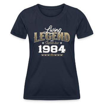 40th Birthday Legend September 1984 Volume 84 - Women's Functional T-Shirt - navy - Front - AI Model Female 172 light (172cm)