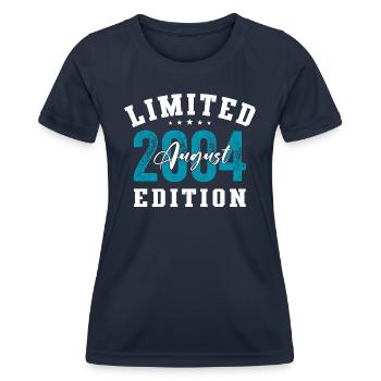 20ème anniversaire original août 2004 millésime 2004 - T-shirt sport Femme - bleu marine - Devant - AI Model Female 172 light (172cm)