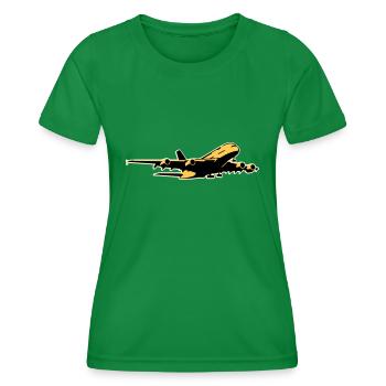 airplane Flugzeug A 380 (3 color) - T-shirt sport Femme - vert - Devant - AI Model Female 172 dark (172cm)