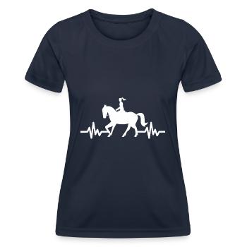 Heartbeat Horse Stallion Jument Ross Polo - T-shirt sport Femme - bleu marine - Devant - AI Model Female 172 light (172cm)