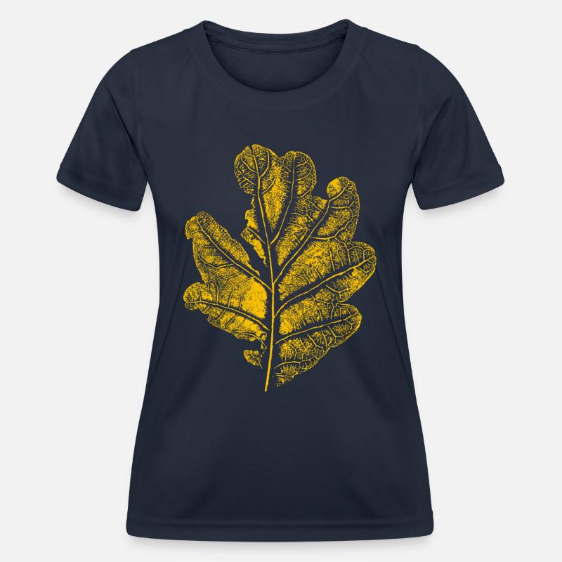 Blatt Eiche/ Eichenblatt - Frauen Funktions-T-Shirt - Navy
