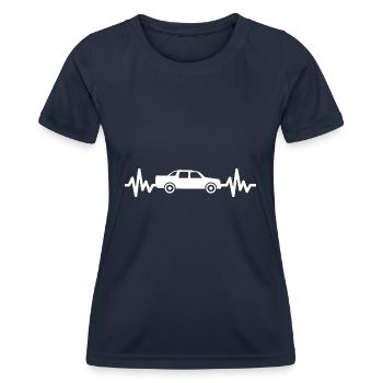 Auto Wagen Herzschlag Luxus Style - Frauen Funktions-T-Shirt - Navy - Vorne - AI Model Female 172 light (172cm)