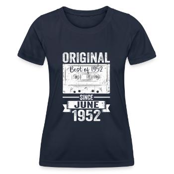 Original June 1952 70th Birthday Gift Men - Women's Functional T-Shirt - navy - Front - AI Model Female 172 light (172cm)