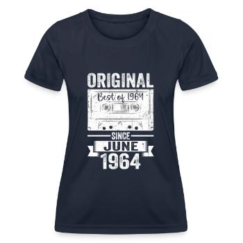Original June 1964 58th Birthday Gift Men - Women's Functional T-Shirt - navy - Front - AI Model Female 172 light (172cm)