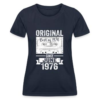 Original June 1976 46th Birthday Gift Men - Women's Functional T-Shirt - navy - Front - AI Model Female 172 light (172cm)